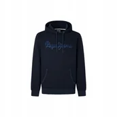 Bluzy męskie - PEPE JEANS BLUZA MĘSKA KAPTUR OCIEPLANA GRANAT L - miniaturka - grafika 1