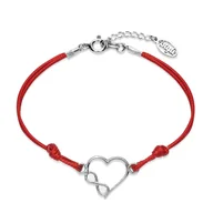 Bransoletki - Bransoletka serce nieskończoność srebro rodowane - miniaturka - grafika 1