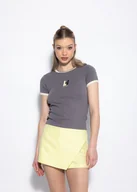 Koszulki i topy damskie - T-shirt lh team szary - miniaturka - grafika 1