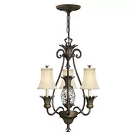 Lampy sufitowe - Elstead Lighting Plantation 3Lt Chandelier Pearl Bronze HK/PLANT3 PZ Elstead lampa wisząca stylowa abażurowa HK/PLANT3 PZ ) - miniaturka - grafika 1