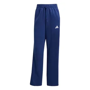 adidas Kobiety ESSENTIALS 3-STRIPES OPEN HEM FLEECE PANTS, dark blue/white, XL - Spodnie rowerowe - miniaturka - grafika 1