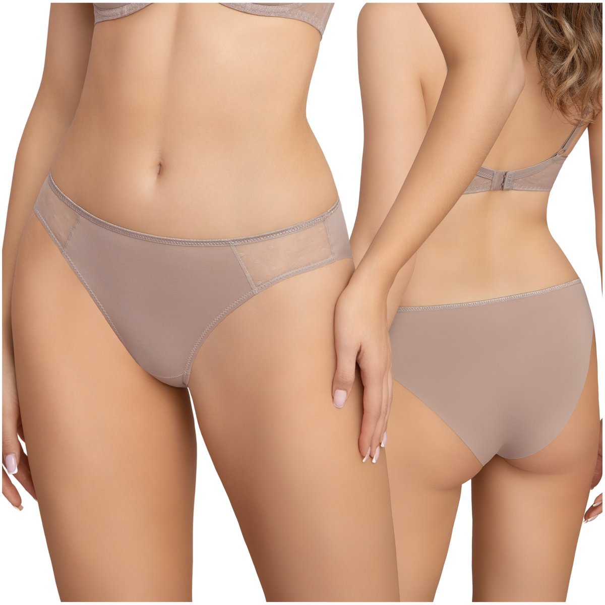 Majtki figi w kropki klasyczne gładkie Corin Twiggy 02723 cappuccino XL