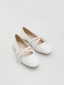 Buty dla dziewczynek - Reserved - Baleriny z imitacji skóry - biały - miniaturka - grafika 1