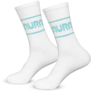 Skarpetki męskie długie białe AURA 4045 - Skarpety termoaktywne - miniaturka - grafika 1