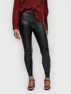 Spodnie damskie - Vila Spodnie z imitacji skóry Barb 14074751 Czarny Slim Fit - miniaturka - grafika 1