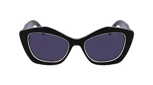 KARL LAGERFELD Damskie okulary przeciwsłoneczne KL6127S, czarne/białe, jeden rozmiar, czarny/biały, Rozmiar uniwersalny - Okulary przeciwsłoneczne - miniaturka - grafika 1