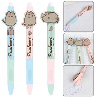 Długopisy - Pusheen Długopis żelowy z gumką, długopis ścieralny automatyczny, niebieski tusz, biurowy, szkolny 0,5mm - miniaturka - grafika 1