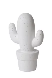 Lucide NV Cactus Table Lamp Ceramic E14 H30.5 20 cm White 13513/01/31 - Lampy stojące - miniaturka - grafika 1