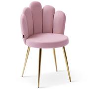 Krzesła - Krzesło Glamour muszelka DC-6092 pudrowy róż, złote nogi - miniaturka - grafika 1