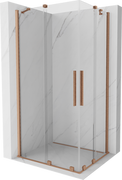 Kabiny prysznicowe - Mexen Velar Duo kabina prysznicowa rozsuwana 90x80 cm, transparent, miedź szczotkowana - 871-090-080-02-65 - miniaturka - grafika 1