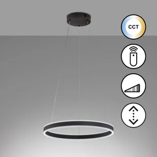 FISCHER & HONSEL Lampa wisząca Sirko, możliwość ściemniania, czarny, salon / jadalnia, metal, nowoczesny - Lampy sufitowe - miniaturka - grafika 1