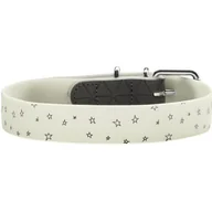 Obroże dla psów - Ecolife HUNTER OBROŻA DLA PSA CONVENIENCE REFLECT GLOW STARS BIAŁA dł 40 szer 2cm - miniaturka - grafika 1