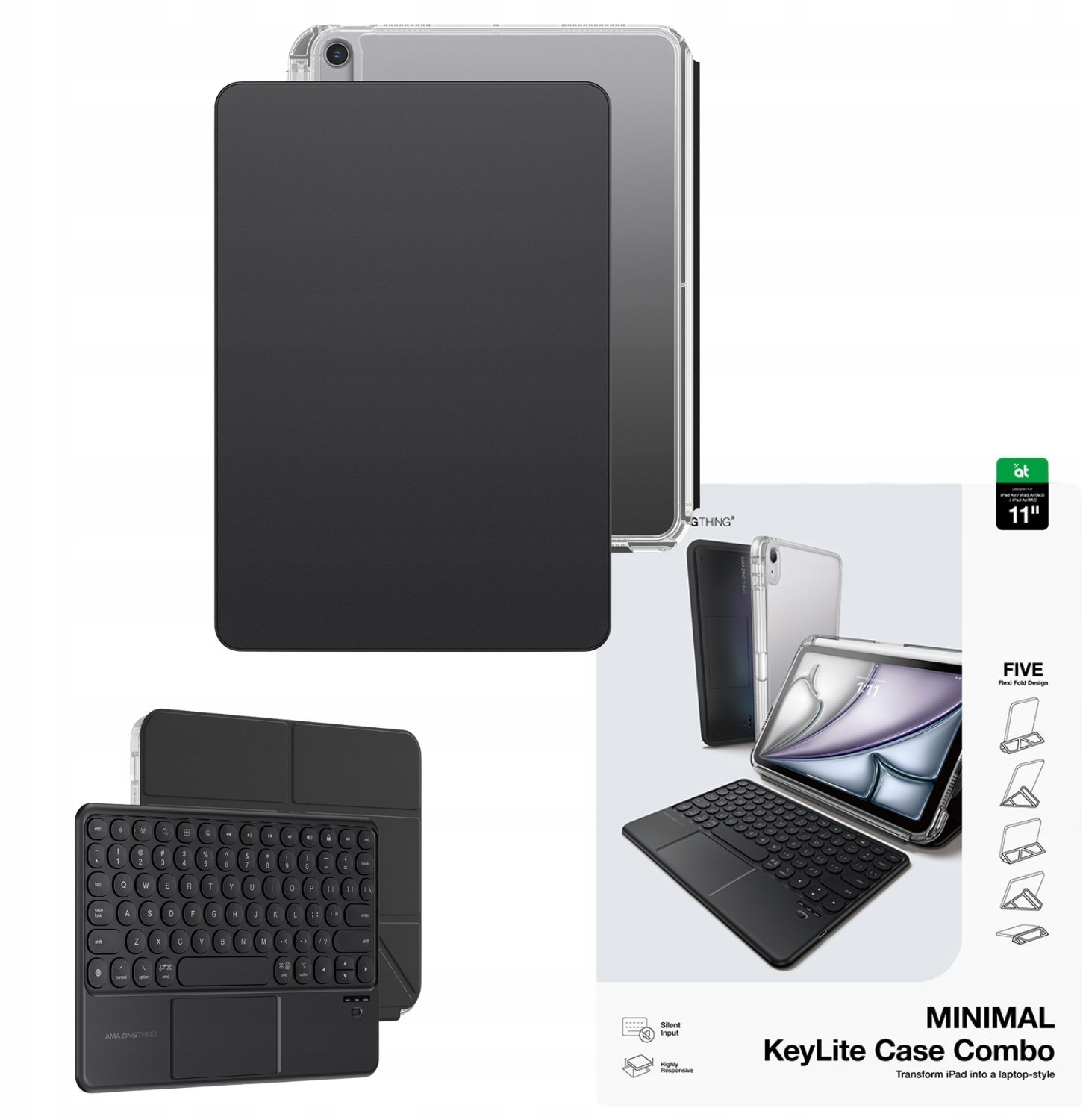 Etui z klawiaturą AMAZINGTHING Minimal Case Keylite Combo na iPad Air M3 11