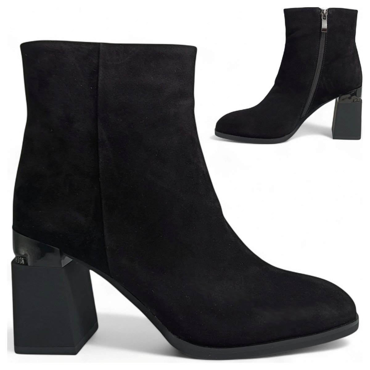 Botki Damskie SKÓRZANE na Obcasie Eleganckie Wsuwane Jesienne Barski 40