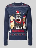 Swetry męskie - Sweter z dzianiny z prążkowanymi wykończeniami - miniaturka - grafika 1