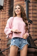 Swetry damskie - Sweter Xmasin Pink - miniaturka - grafika 1