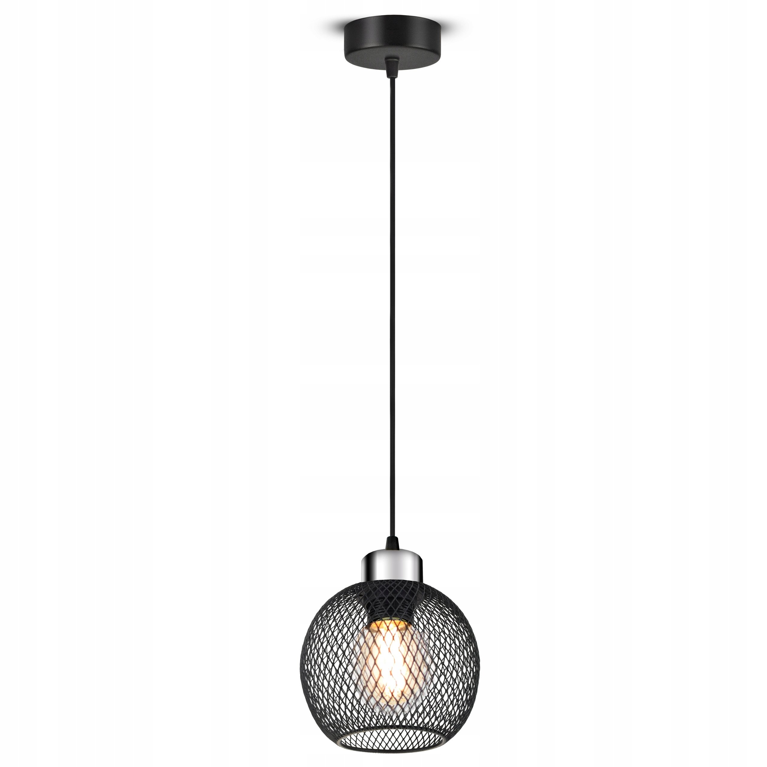 Lampa Sufitowa Żyrandol Wisząca Vintage LOFT Reflektor 444-EZ1 E27 Z Siatki