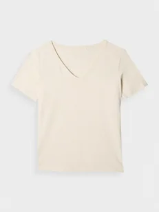 Damski t-shirt basic 4F 4FWAW24TTSHF1649 - biały - Koszulki sportowe damskie - miniaturka - grafika 1