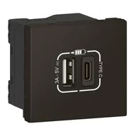 Gniazdka elektryczne - Legrand USB A+C 3A Legrand Mosaic 2M - antracyt - miniaturka - grafika 1