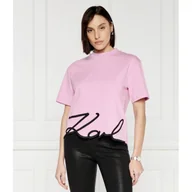 Koszulki i topy damskie - Karl Lagerfeld T-shirt Signature Hem | Relaxed fit - miniaturka - grafika 1