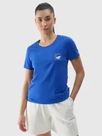 Koszulki i topy damskie - 4F T-shirt regular z nadrukiem damski 4FRSS24TTSHF2547-36S Niebieski Roz. S - miniaturka - grafika 1