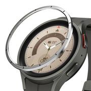 Akcesoria do smartwatchy - Ringke Etui, ramka Bezel Styling do Galaxy Watch 5 Pro 45 mm, srebrne z tarczą zegara - miniaturka - grafika 1