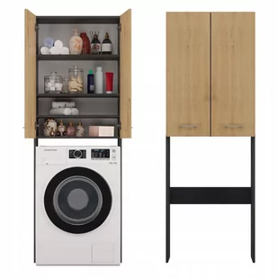 SZAFKA ŁAZIENKOWA NAD PRALKĘ STOJĄCA SŁUPEK REGAŁ ŁAZIENKOWY PÓŁKI 64 CM - Szafki łazienkowe - miniaturka - grafika 1