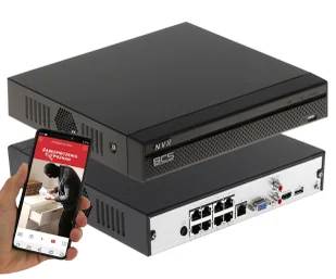 Rejestrator IP 8 kanałowy POE BCS-L-NVR0801-4KE-8P SERIA BCS LINE Analityka 8 kamer IP do 8MPx - Rejestratory do monitoringu - miniaturka - grafika 1