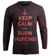 Koszulki męskie - longsleeve AMENOMEN - KEEP CALM AND BURN CHURCHES (OMEN069LO ALLPRINT RED)-XXL - miniaturka - grafika 1