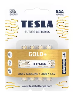 BATERIE ALKALICZNE TESLA AAA/LR03/1,5V 4SZT GOLD+ - Baterie i akcesoria - miniaturka - grafika 1