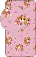 Prześcieradła dla dzieci - Prześcieradło bawełniane z gumką 90x200 Psi Patrol różowe dla dzieci - miniaturka - grafika 1