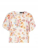 Bluzki damskie - PIECES BLUZKA DAMSKA W KWIATOWY WZÓR Z KRÓTKIM RĘKAWEM M J9A - miniaturka - grafika 1