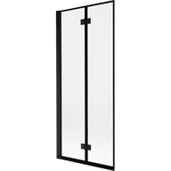 Parawany nawannowe - Mexen Mist parawan nawannowy 2-skrzydłowy lewy 80 x 150 cm, czarna ramka, czarny - 8A9-080-002-70-70-L - miniaturka - grafika 1