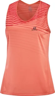 Salomon Koszulka Sense Tank W Camellia/Cayenne C12739 - Koszulki sportowe damskie - miniaturka - grafika 1