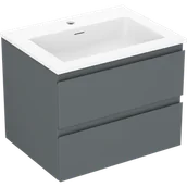 Szafki łazienkowe - Mexen Orio szafka łazienkowa 60 cm z umywalką Otis, 2 szuflady, grafit mat/biała mat - 91A10-06047-2-BFF66-W18M01 - miniaturka - grafika 1