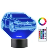 Lampy stojące - Lampka Nocna 3D LED Volkswagen Golf Prezent - miniaturka - grafika 1
