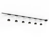 Lampy sufitowe - QAZQA Nowoczesny system oświetlenia szynowego z 6 czarnymi lampami wiszącymi jednofazowymi - Magnetic Lance - miniaturka - grafika 1
