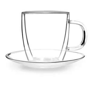Vialli Design Komplet 2 filiżanek ze spodkami z podwójną ścianką 250ml Amo 27565 27565 - Szklanki - miniaturka - grafika 2