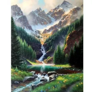 Titanum Malowanie po numerach - 40x50cm Potok w górach - Malowanie po numerach - miniaturka - grafika 1