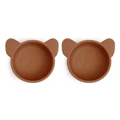 Miseczki i talerzyki dla dzieci - Nuuroo silikonowe miseczki na przekąski 2 szt KOALA Caramel Cafe - miniaturka - grafika 1