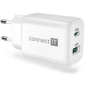 Ładowarki do telefonów - Ładowarka sieciowa Connect IT Wanderer2 GaN, 1× USB-C + 1x USB-A, 33W PD (CWC-2080-WH) Biała - miniaturka - grafika 1