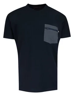 T-shirt Męski, Granatowy 100% BAWEŁNA, U-neck, z Kieszonką, Męski, Krótki Rękaw -KINGS - Kings - Koszulki męskie - miniaturka - grafika 1