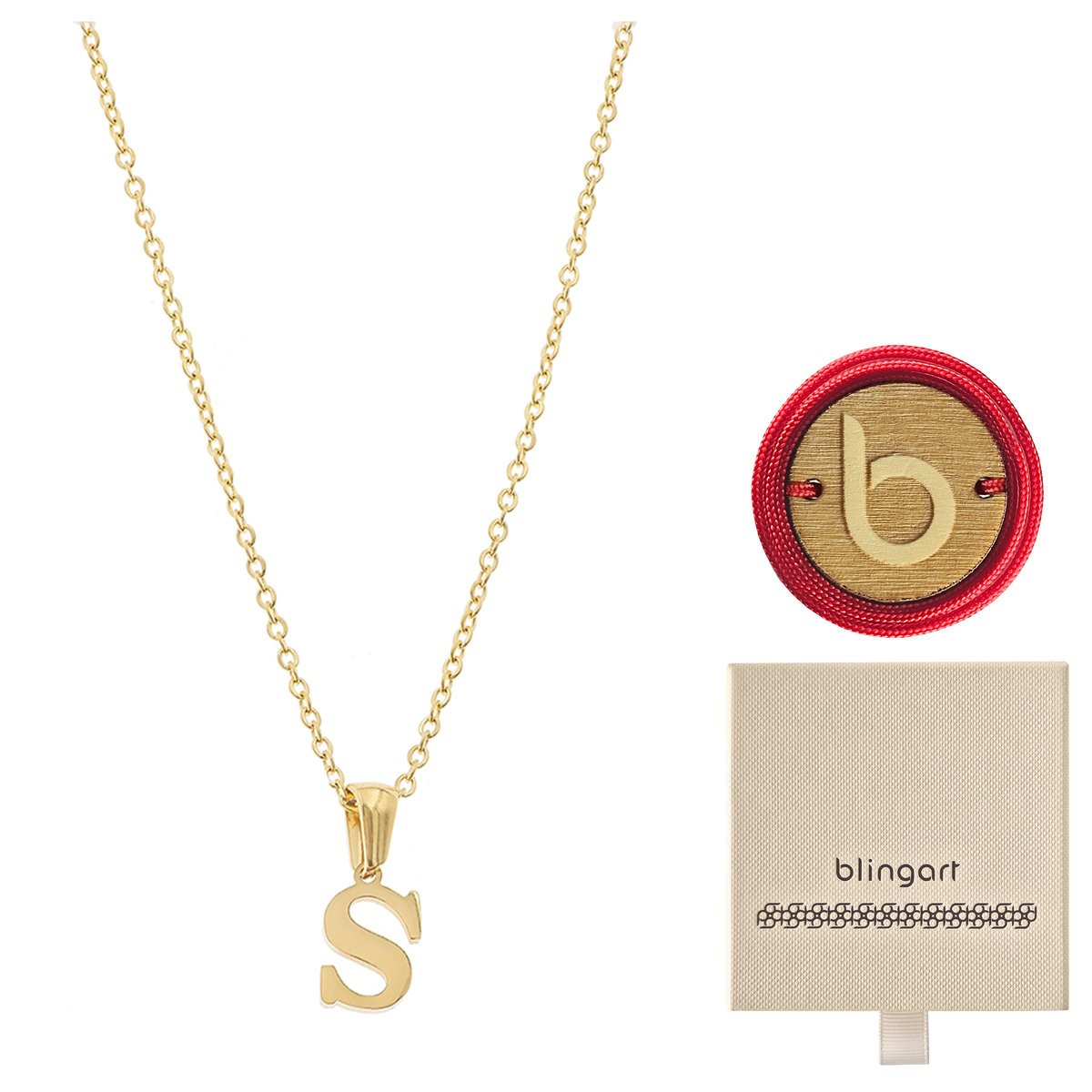 Naszyjnik Łańcuszek Celebrytka Pozłacany Literka S