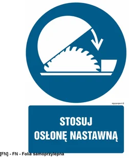 SIGNPROJECT GL014 - Stosuj osłonę nastawną 500x750 - Tablice BHP - miniaturka - grafika 1