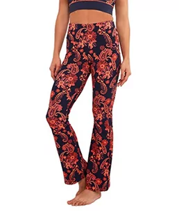 Joe Browns Damskie legginsy Sloe Joes Sustainable wyróżniające się kwiaty z wysokim stanem rozkloszowane bawełniane spodnie do jogi, Wielokolorowy, 34 - Legginsy - miniaturka - grafika 1