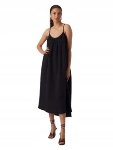 VERO MODA CZARNA SUKIENKA NA RAMIĄCZKACH PROSTA BAWEŁNIANA M J2A - Sukienki - miniaturka - grafika 1