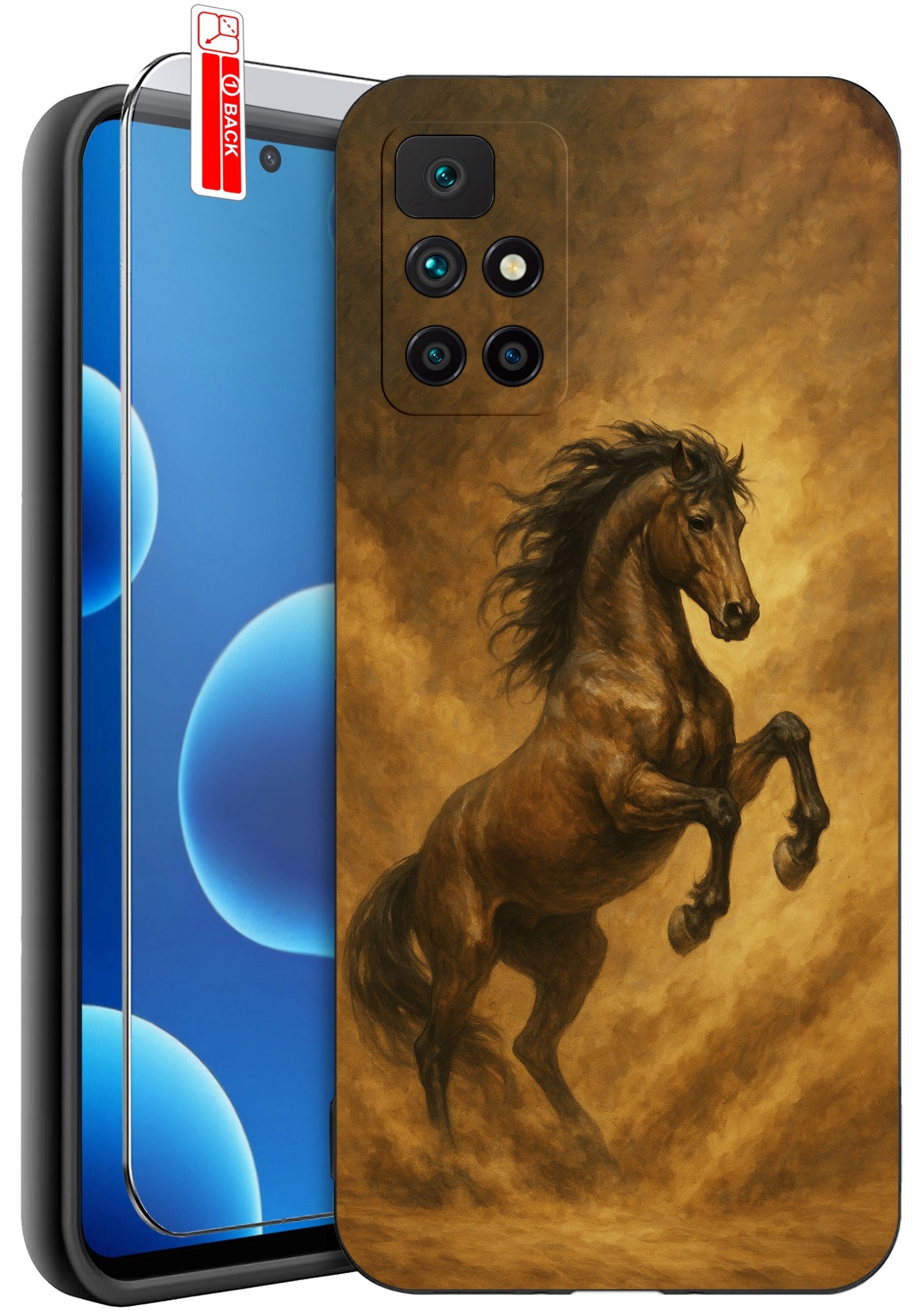 krainaGSM Etui Do Xiaomi Redmi 10 Wzory Silikonowe Matt Case + Szkło 9H