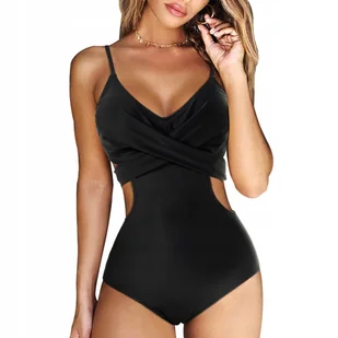 WYSZCZUPLAJĄCY STRÓJ KĄPIELOWY JEDNOCZĘŚCIOWY KOSTIUM MARKOWE MONOKINI XL - Stroje kąpielowe - miniaturka - grafika 1