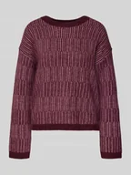 Swetry damskie - Sweter o kroju relaxed fit z mieszanki wełny z dodatkiem wełny z alpaki model ‘FALVA’ - miniaturka - grafika 1