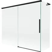 Parawany nawannowe - Mexen Rox L parawan nawannowy 2-skrzydłowy rozsuwany 180 + 80 x 150 cm, transparent, czarny - 8C9L-180-080-70-00 - miniaturka - grafika 1